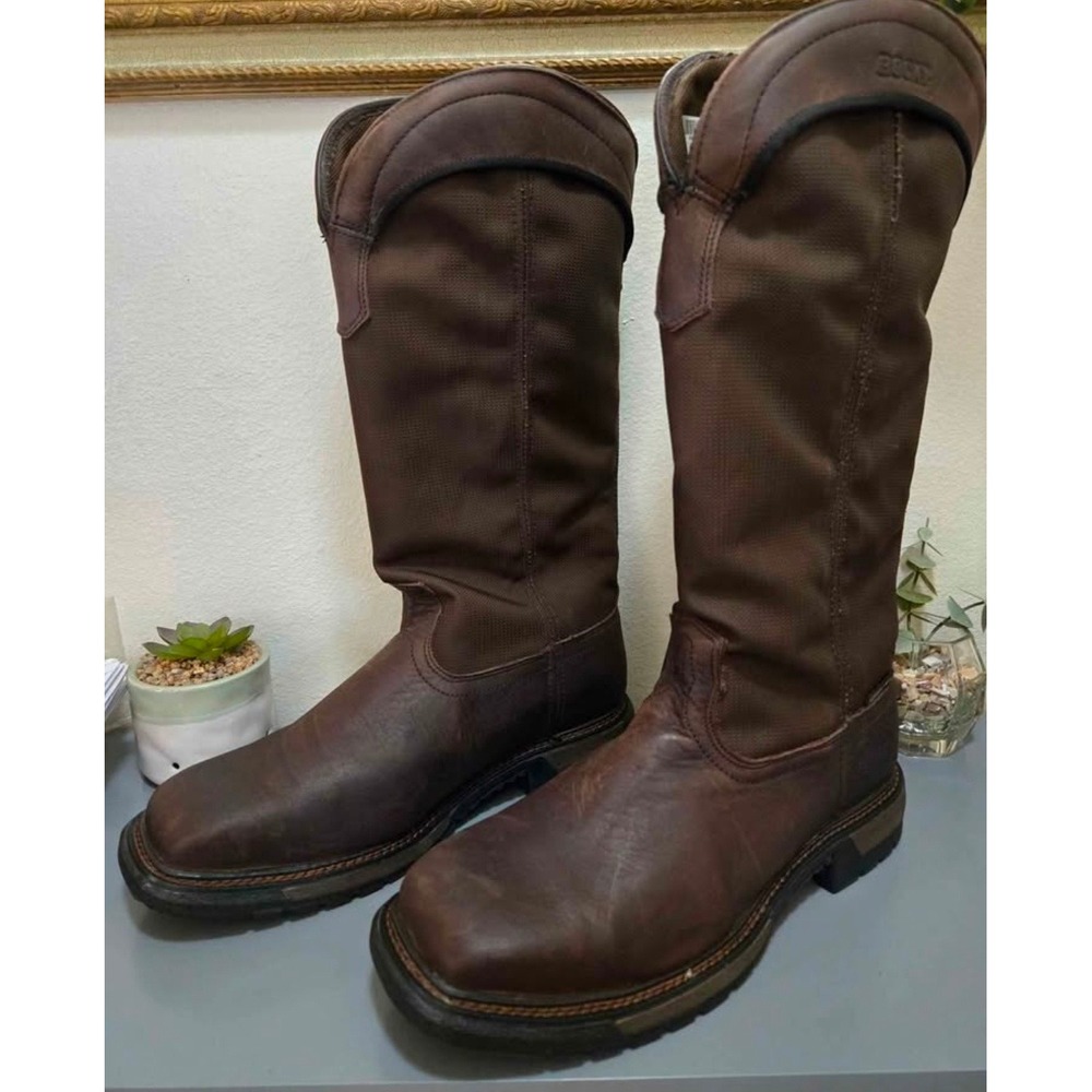 Rocky Snake Boots Mens 10 W Brown Original Ride FLX Waterproof Safety Toe